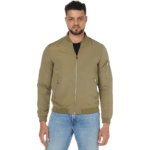 Black bomber jacket with ribbed cuffs