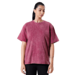 Women Acid Wash T-Shirt - Trendy Distressed Cotton Tee