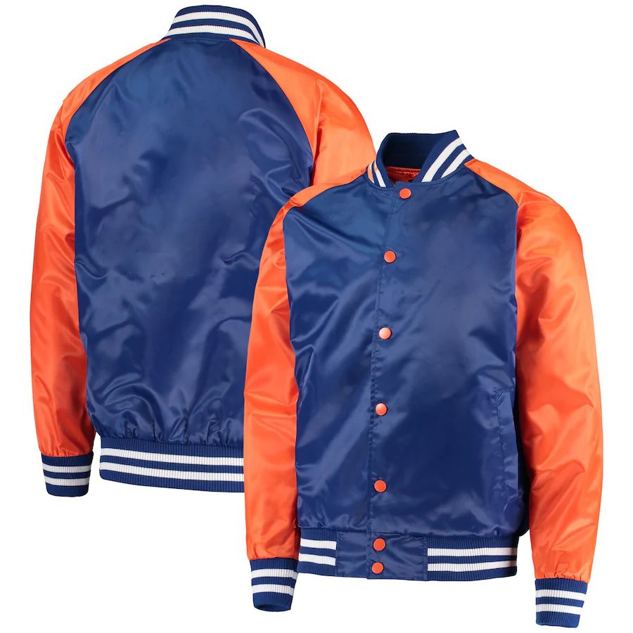 Custom Satin Varsity Jacket – Orange, Black & Sea Green | Personalize Logo, Name & Number - Image 3