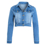 Women Cropped Demin Jacket